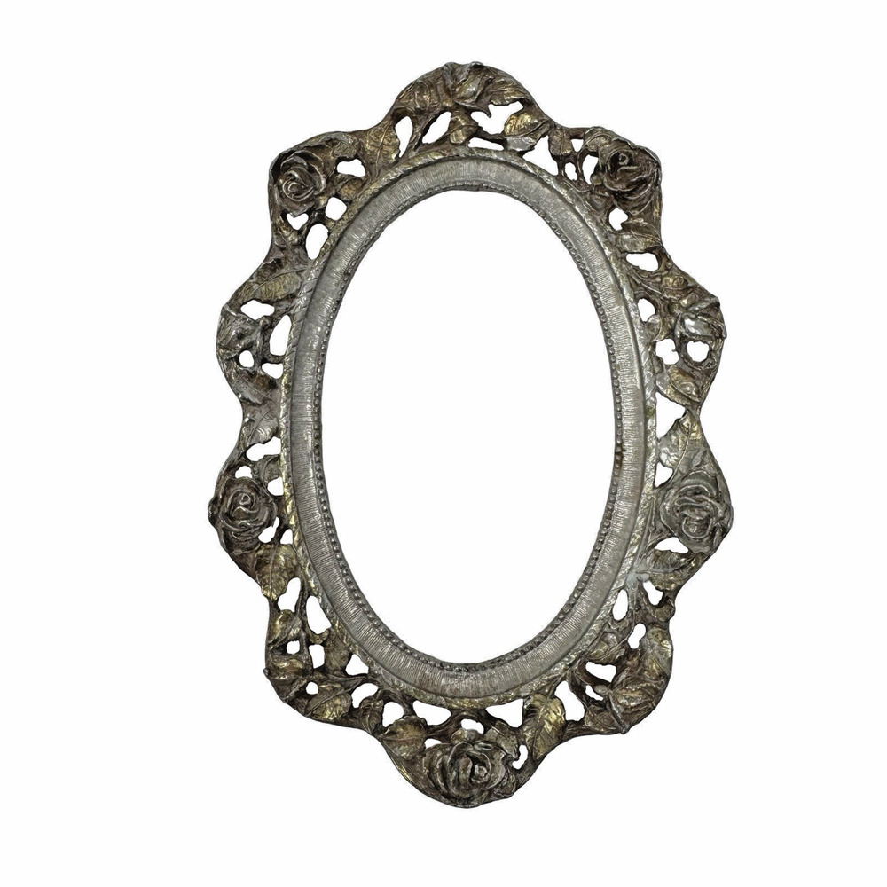 Vintage Matson 608 Ornate Gold Tone Oval Picture Frame Roses Hollywood Regency